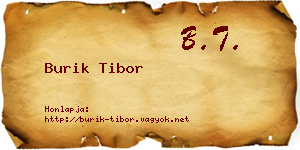 Burik Tibor névjegykártya